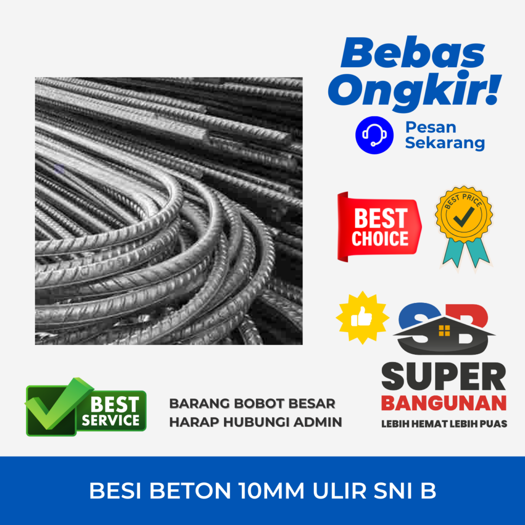 Besi Beton 10MM Ulir SNI B - Supermarket Bahan Bangunan #1